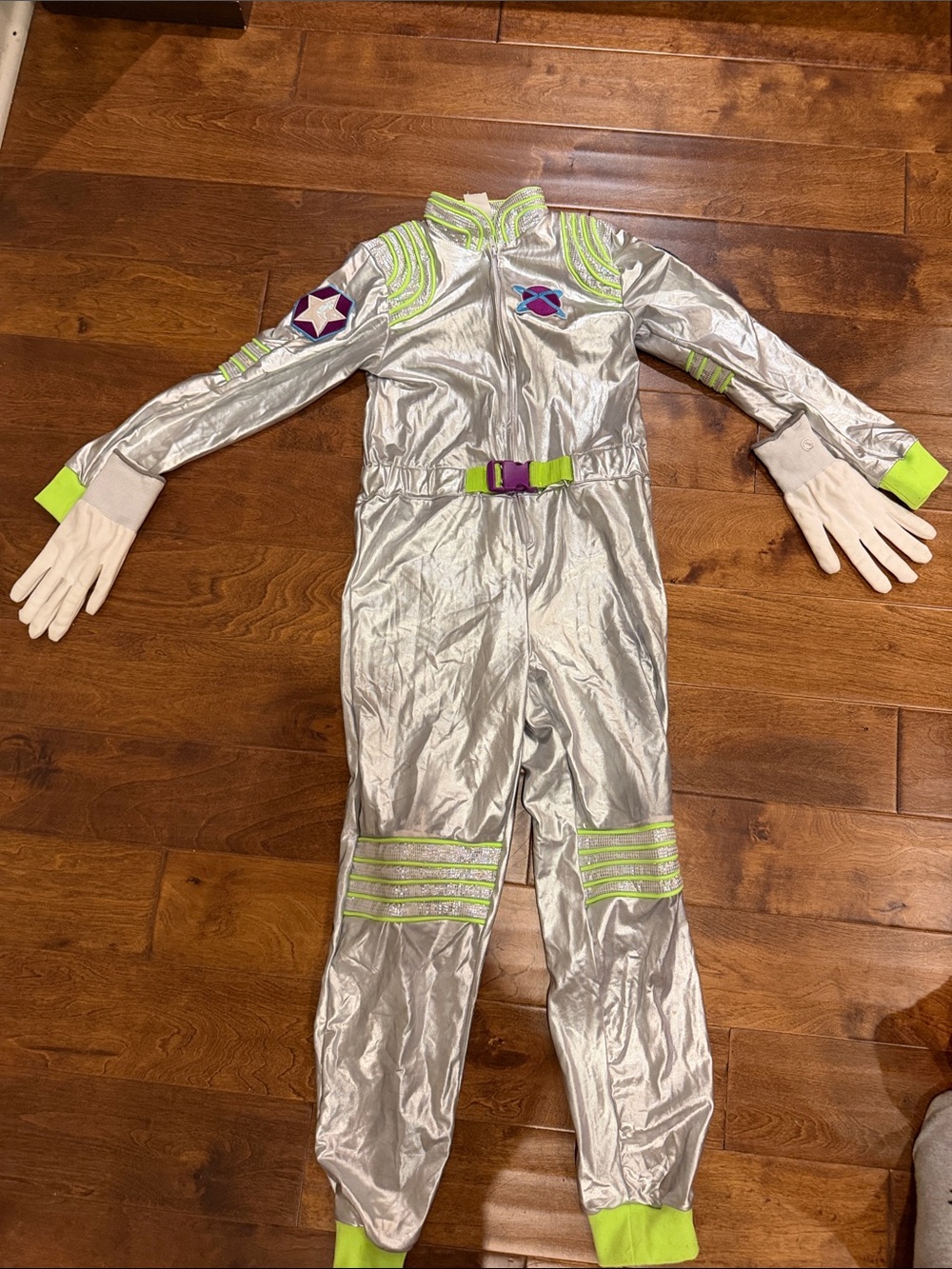 Kids Silver and Neon Green Space Explorer Costume - Brand: